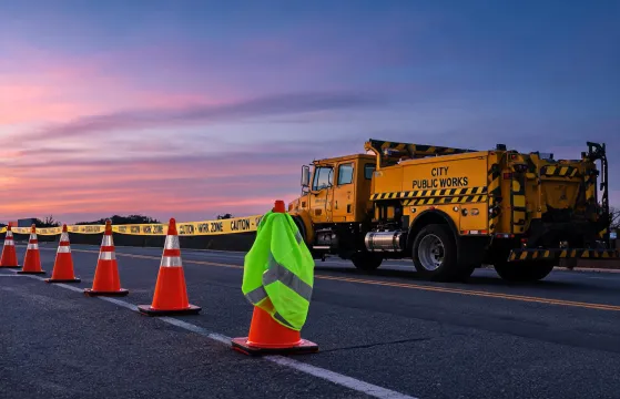 Traffic safety cones and vests