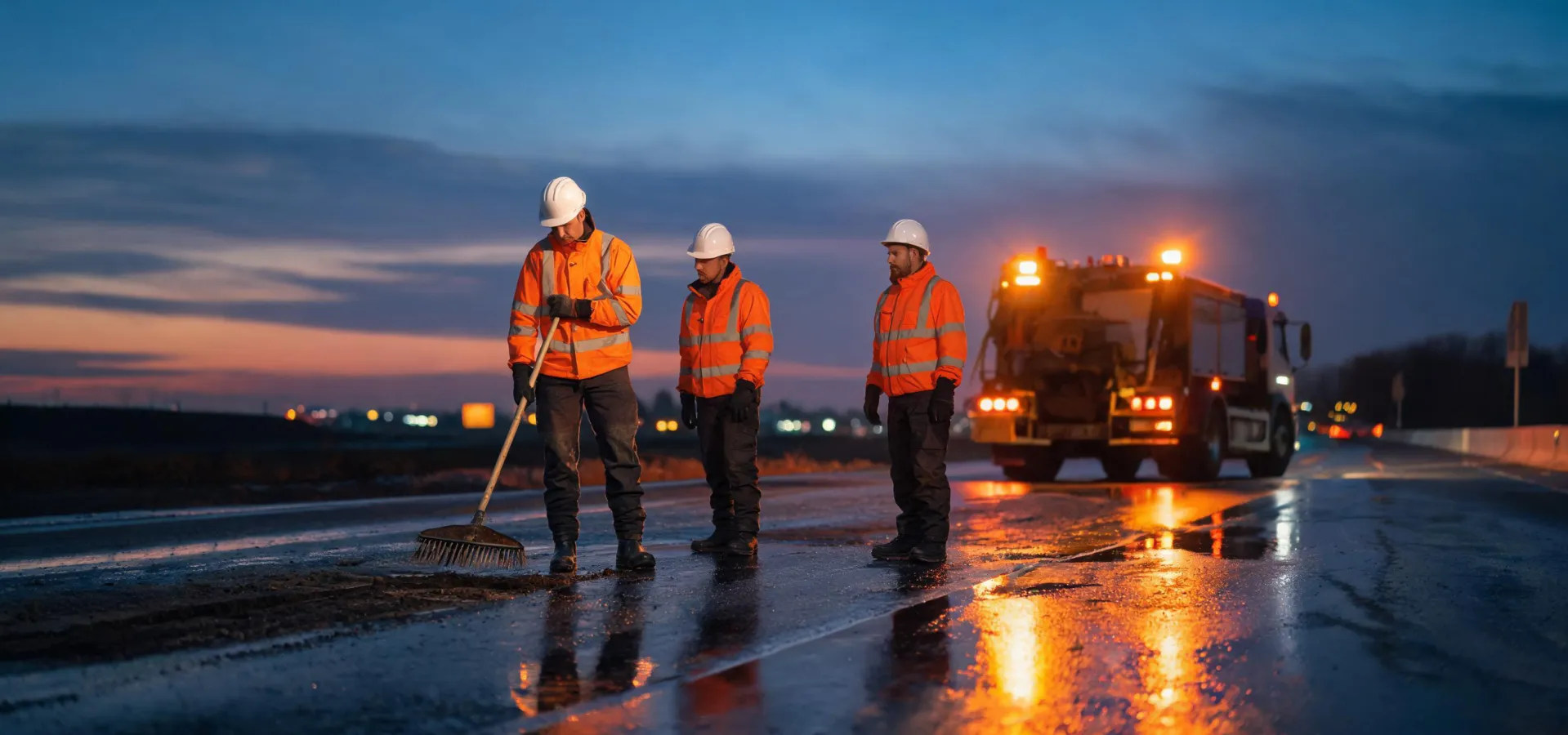 Carhartt hi-vis workwear on a road crew