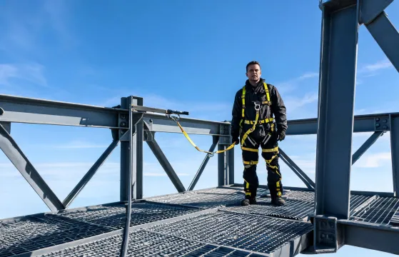 Fall protection harness at height