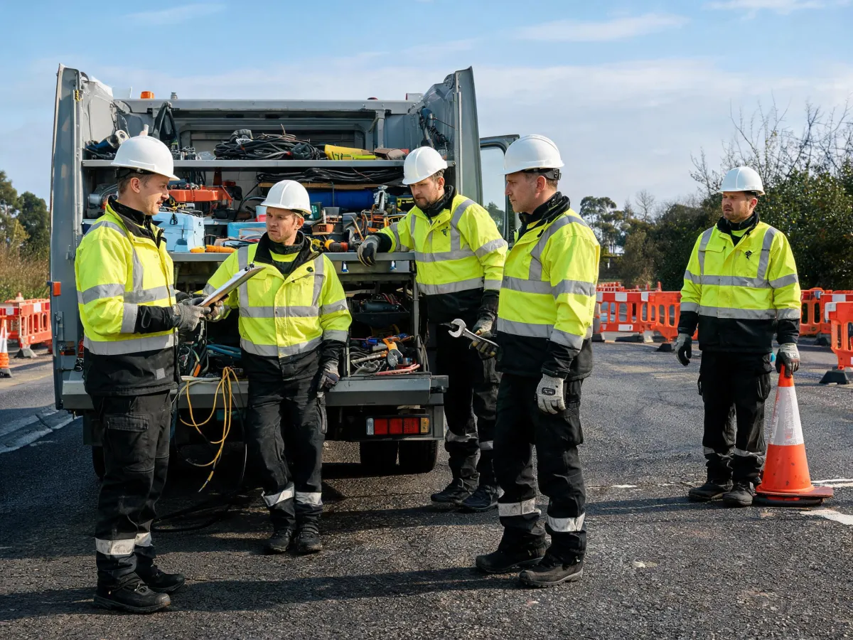 Workplace PPE program for construction and road crews