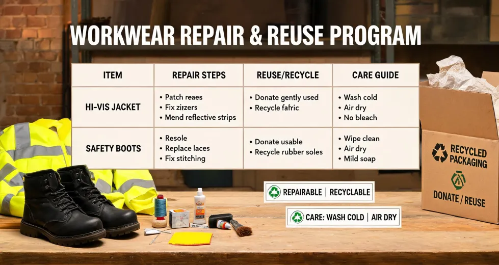 Durable workwear repair and reuse program